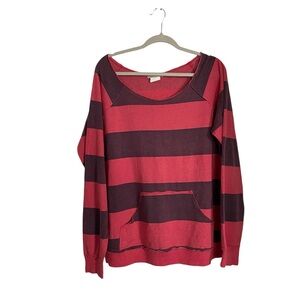 Red and Maroon Striped Sweatshirt Size XL